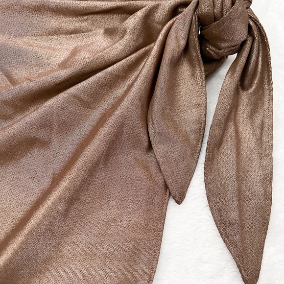 NWT- GOOD AMERICAN Leg Daze Sarong Mocha Foil - Picture 6 of 12